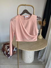 Z’RA Tül Mix Triko Crop Üst