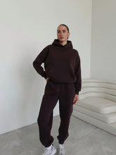 Basic Oversize Eşofman Takımı - Kahverengi