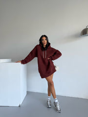 SWEAT ELBİSE - KAHVE