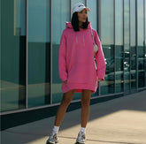 SWEAT ELBİSE - PEMBE