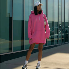 SWEAT ELBİSE - PEMBE