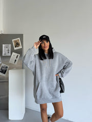 SWEAT ELBİSE - GRİ