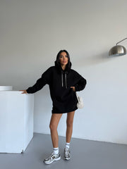 SWEAT ELBİSE - SİYAH