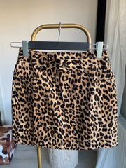 Z’RA Leopar Denim Mini Etek