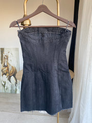 Z’RA Straplez Denim Mini Elbise