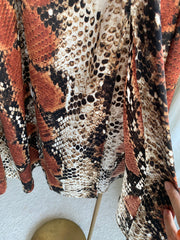 MNG Animal Print Midi Etek
