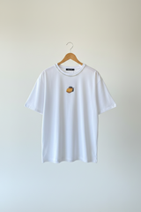 Boncuk Limon Baskılı & Kristal Yakalı Beyaz T-Shirt