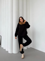 PAMELA KÜRKLÜ EŞOFMAN TAKIMI - SİYAH