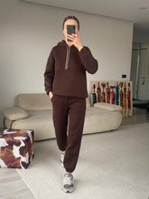 Layla Mücevher İpli Eşofman Takımı - Kahverengi