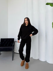Basic Oversize Eşofman Takımı - Siyah