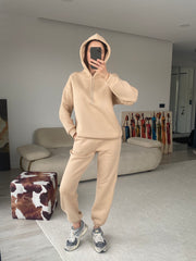 LAYLA MÜCEVHER İPLİ EŞOFMAN TAKIMI - BEJ