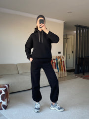 LAYLA MÜCEVHERLİ EŞOFMAN TAKIMI - SİYAH