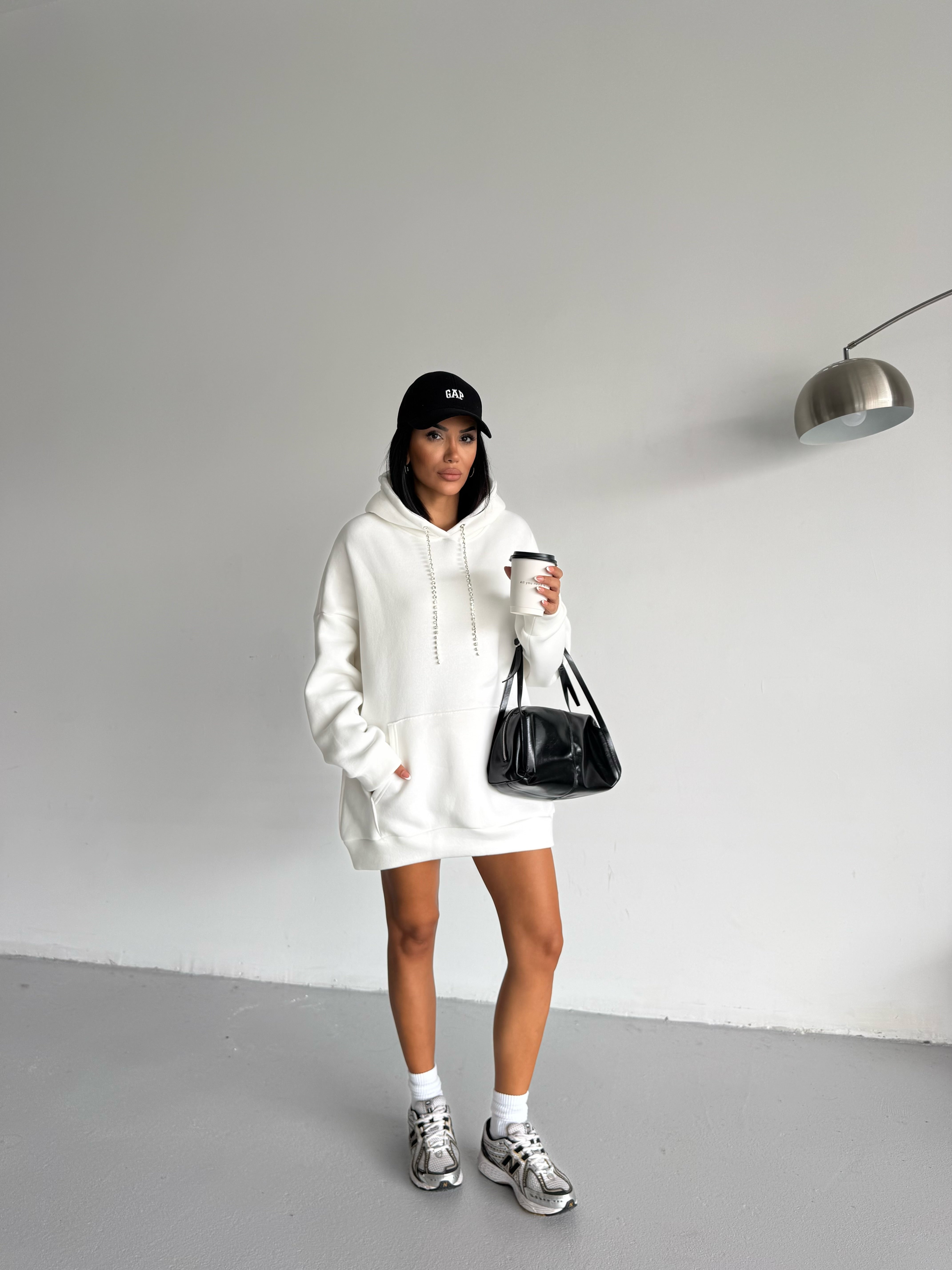 SWEAT ELBİSE - EKRU