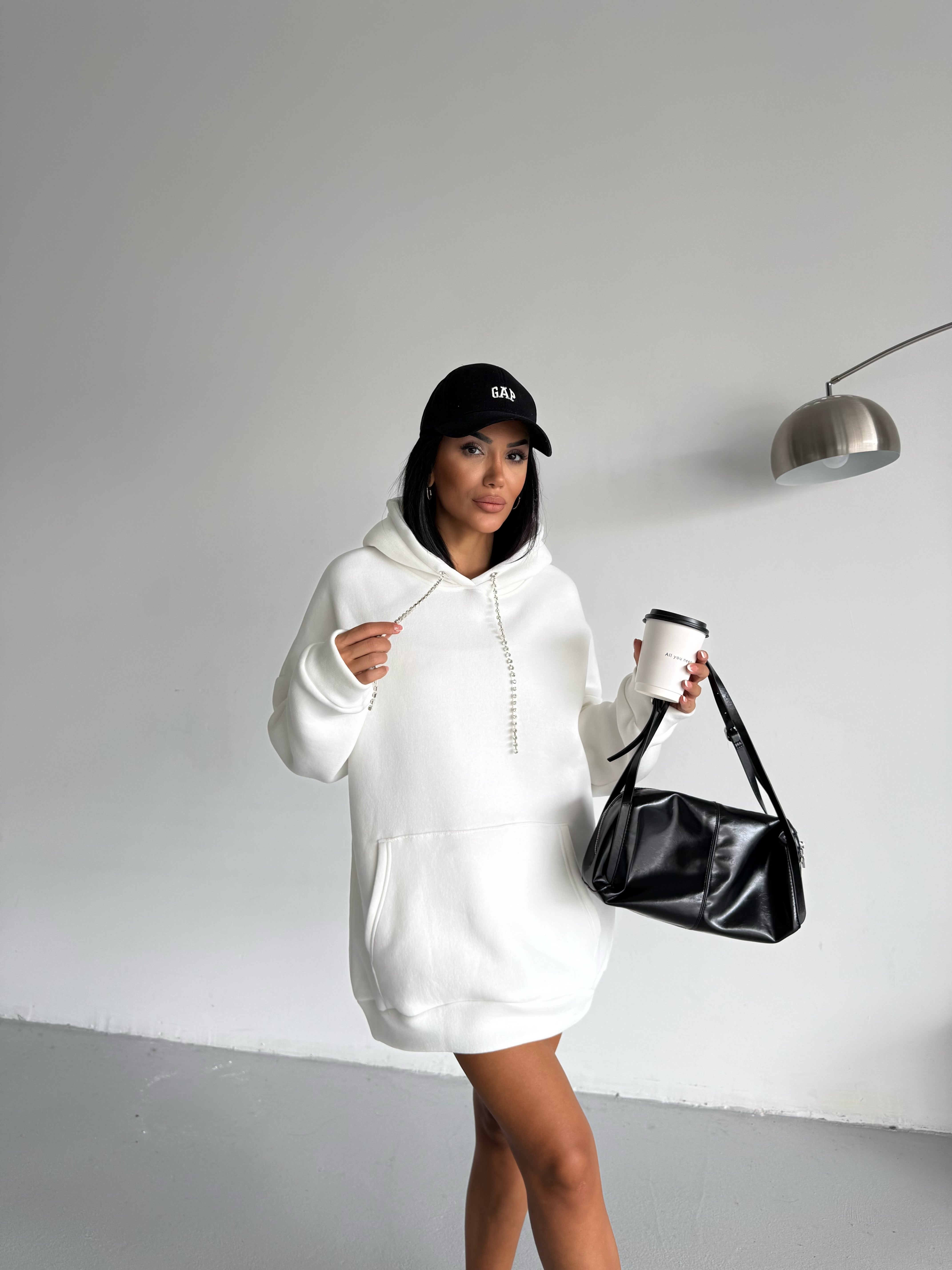 SWEAT ELBİSE - EKRU