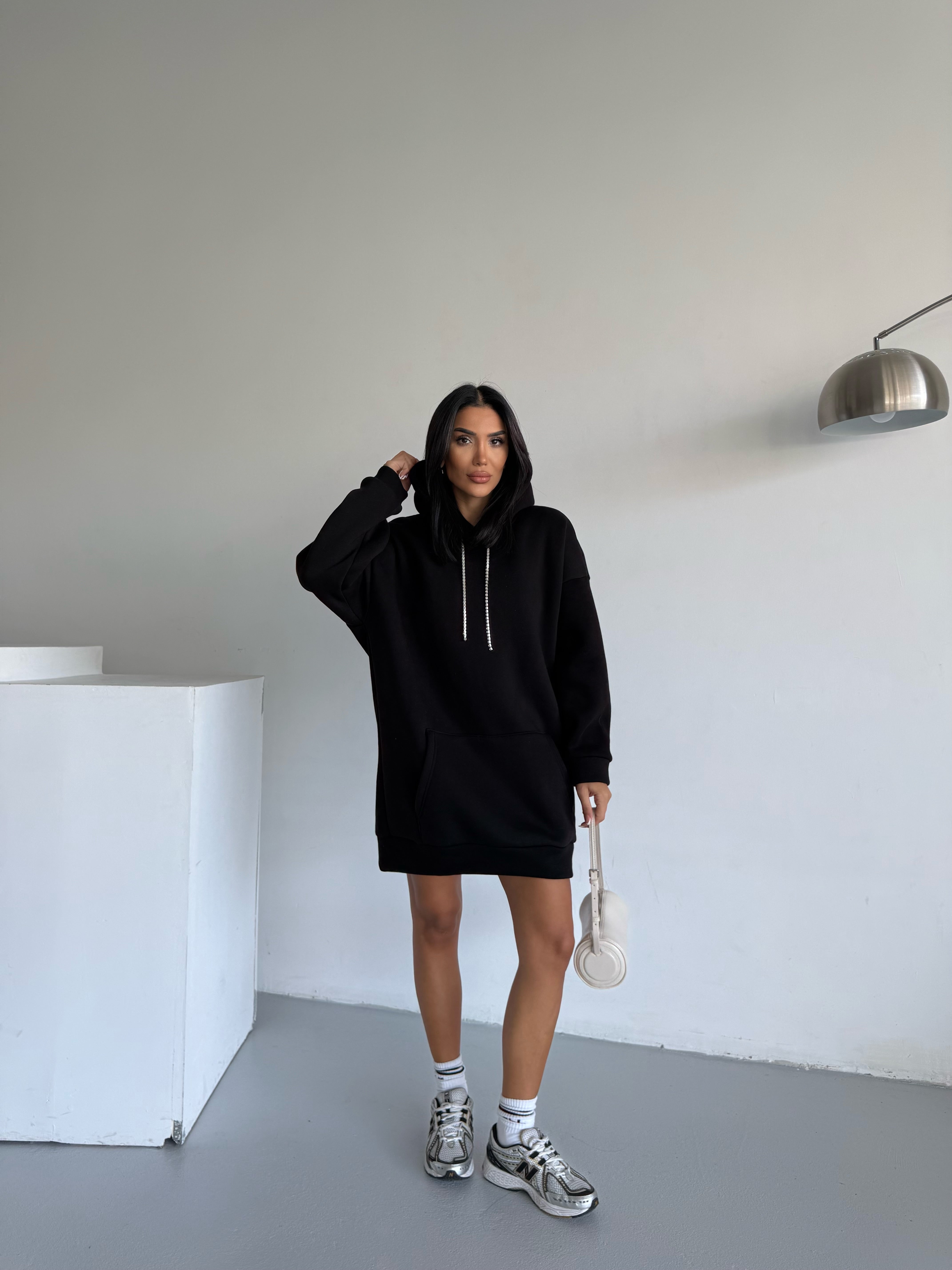SWEAT ELBİSE - SİYAH