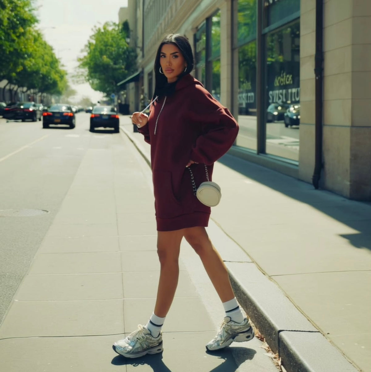 SWEAT ELBİSE - KAHVE