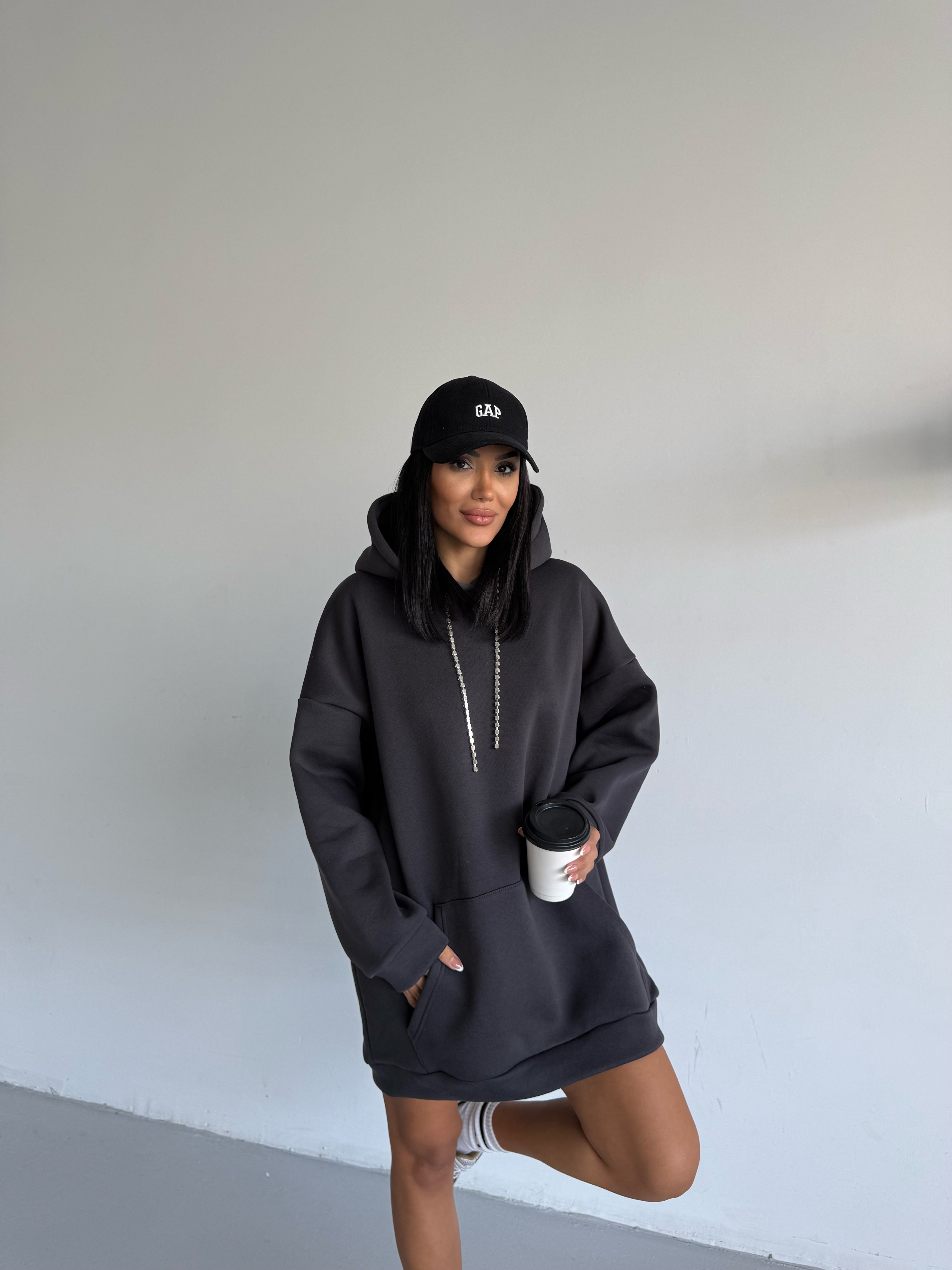 SWEAT ELBİSE -ANTRASİT