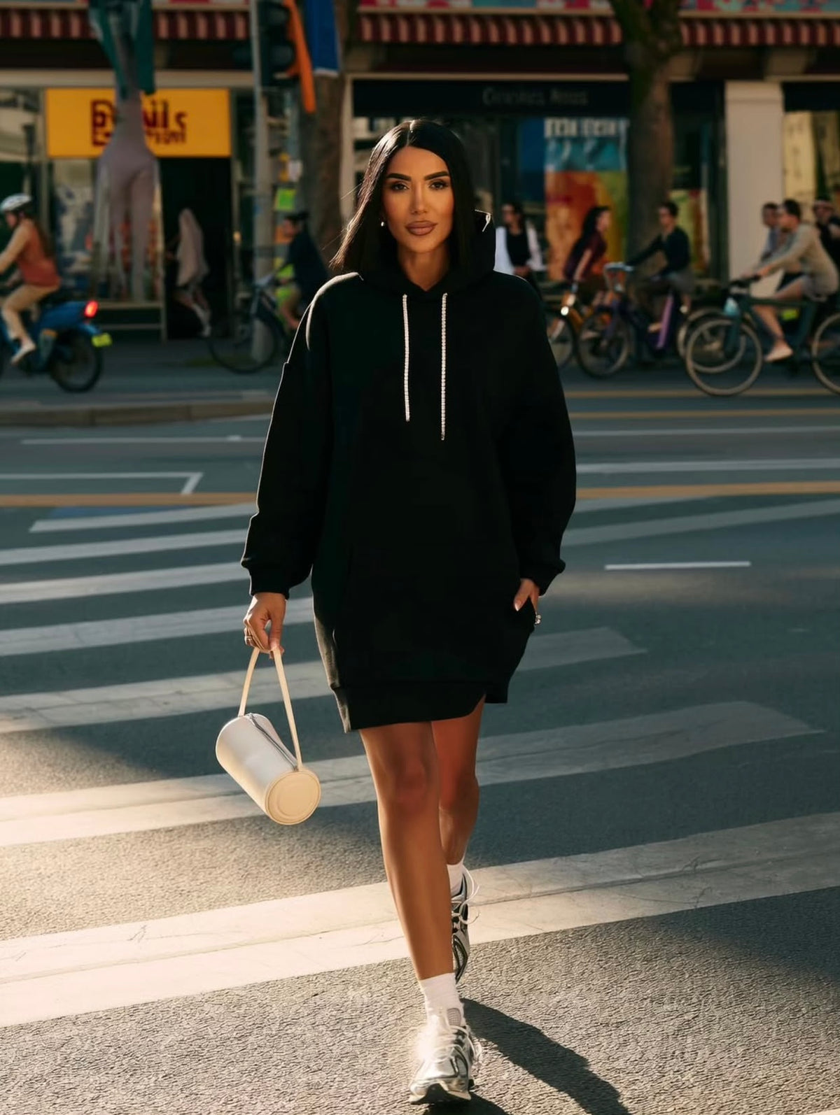 SWEAT ELBİSE - SİYAH