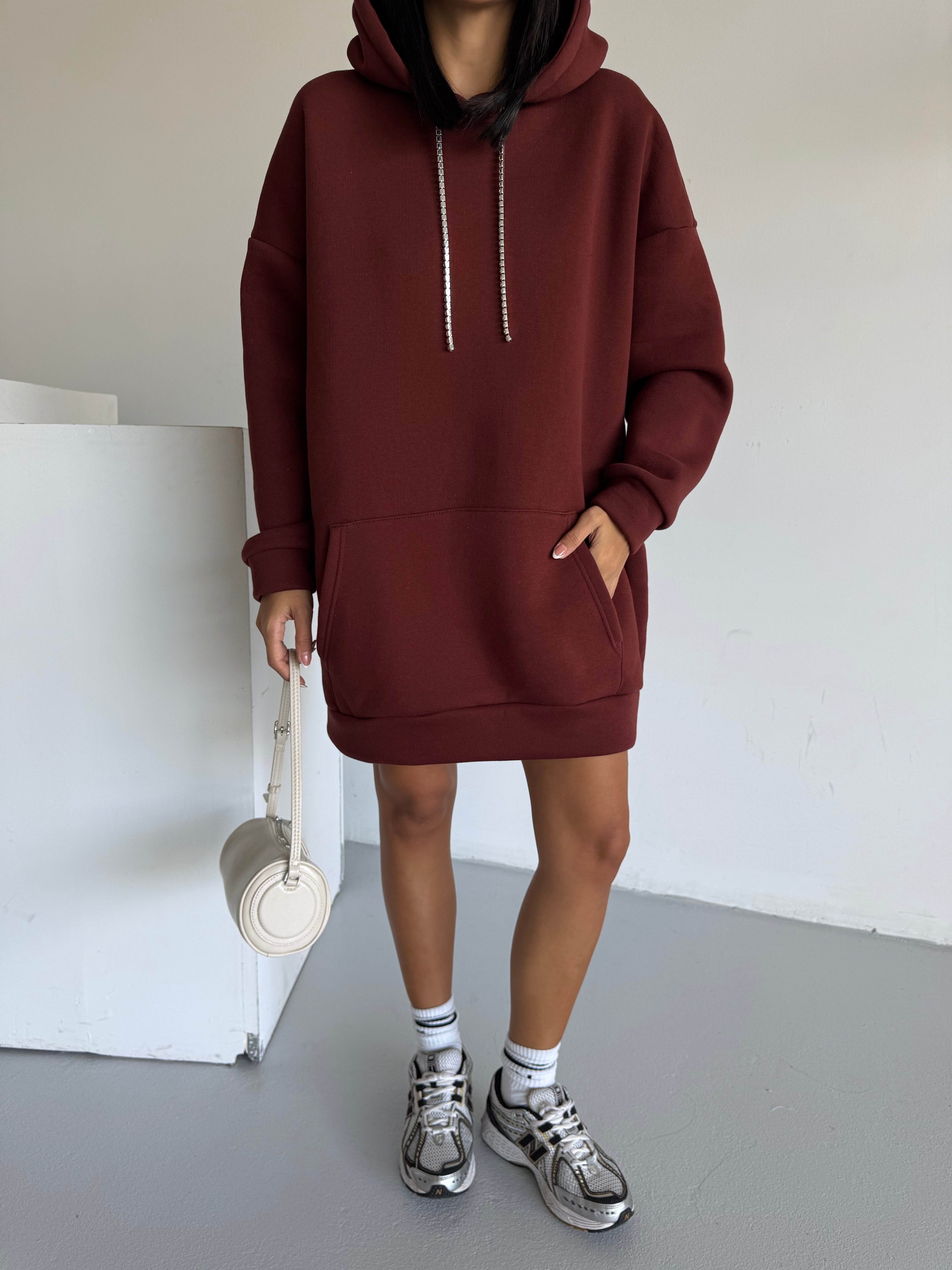 SWEAT ELBİSE - KAHVE