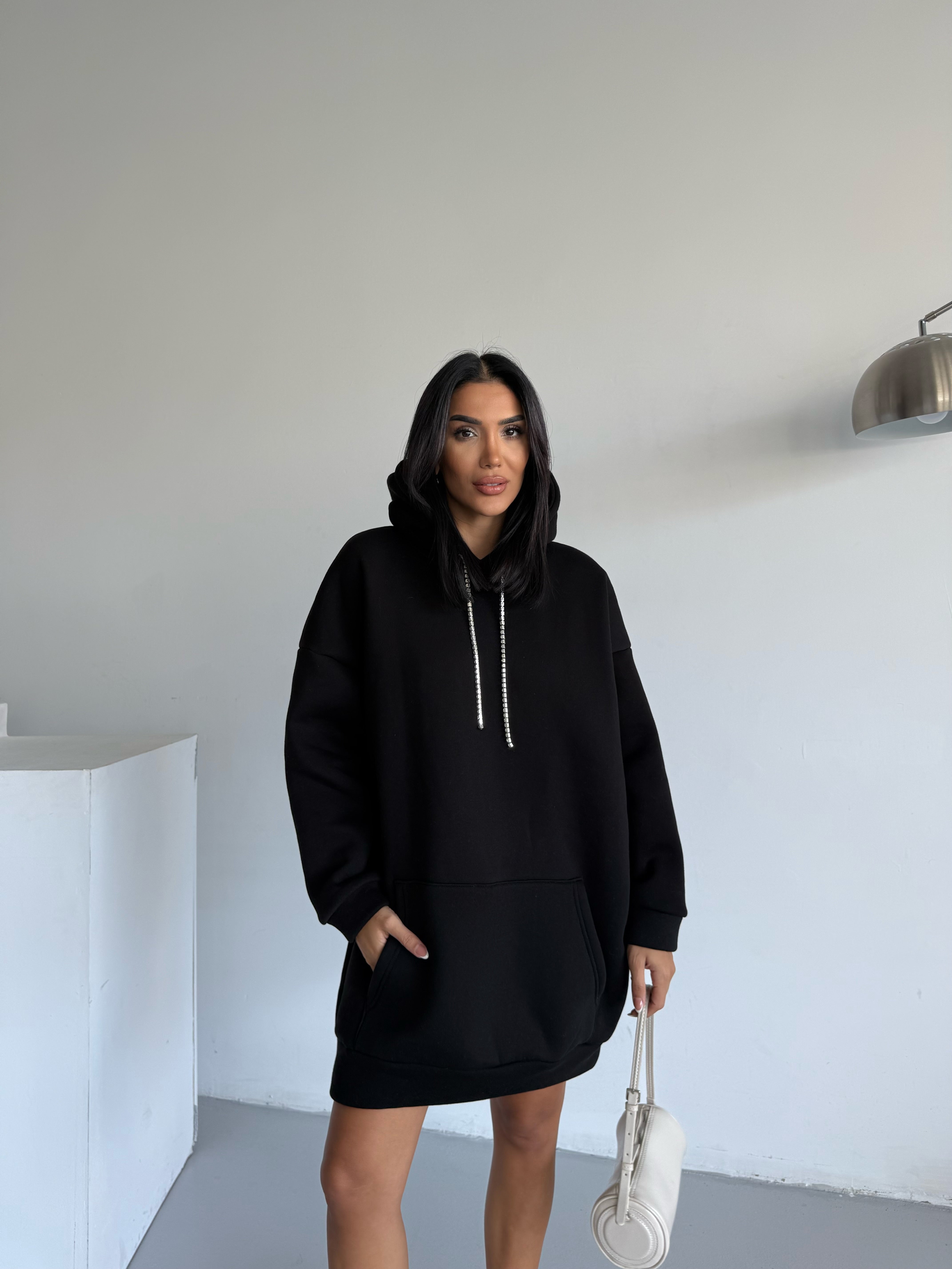 SWEAT ELBİSE - SİYAH