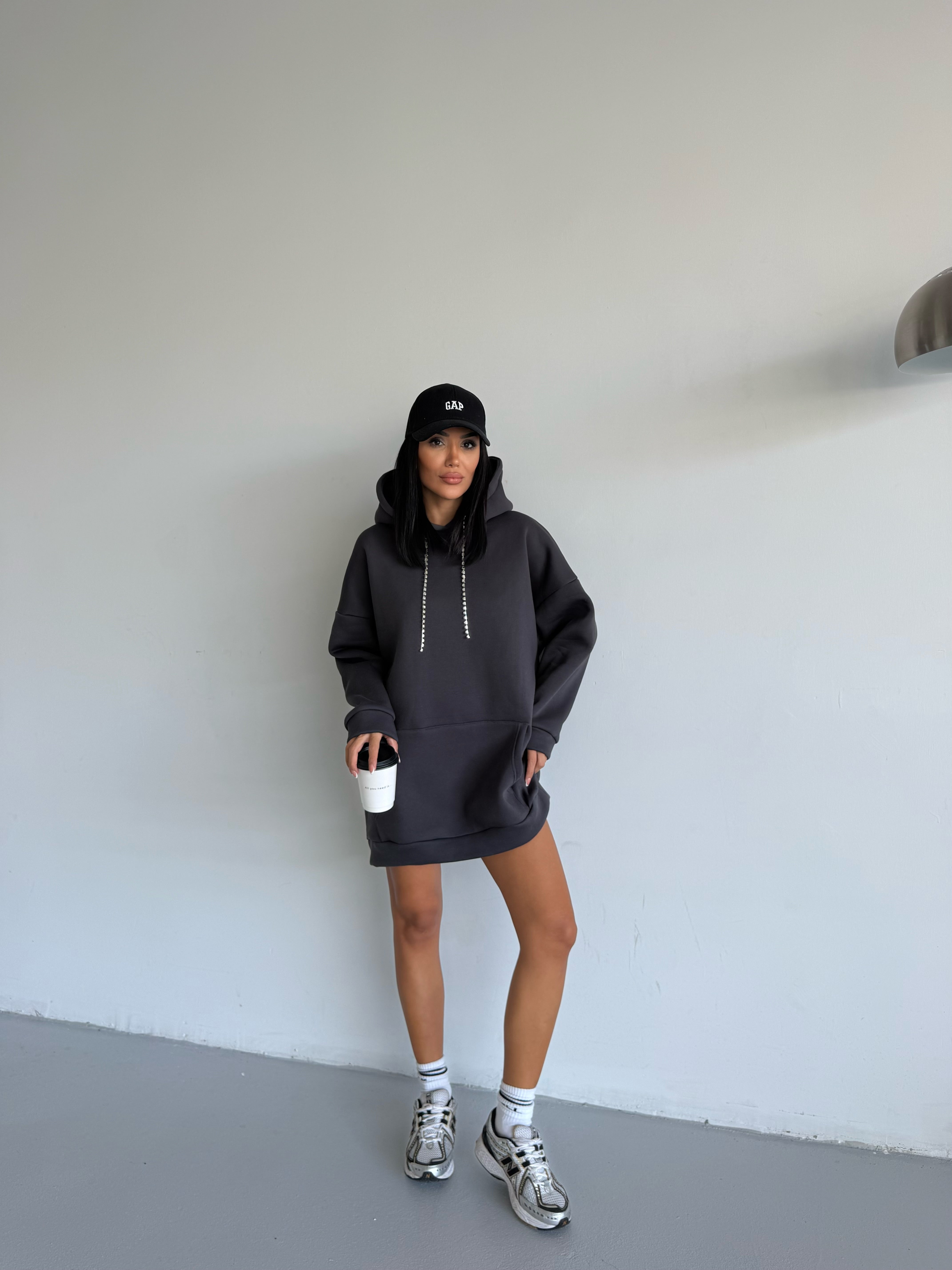 SWEAT ELBİSE -ANTRASİT