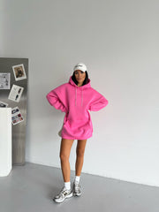 SWEAT ELBİSE - PEMBE