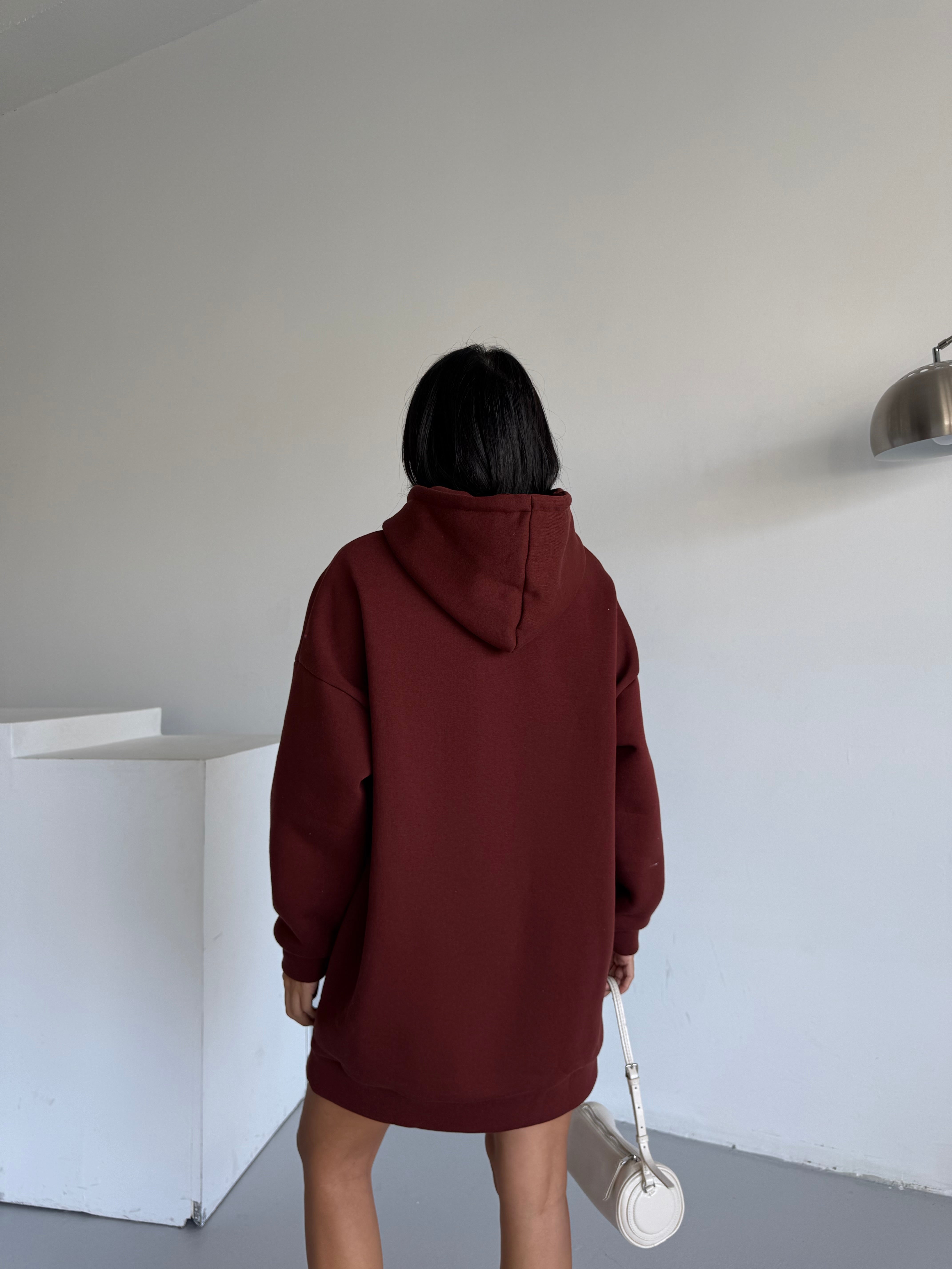 SWEAT ELBİSE - KAHVE