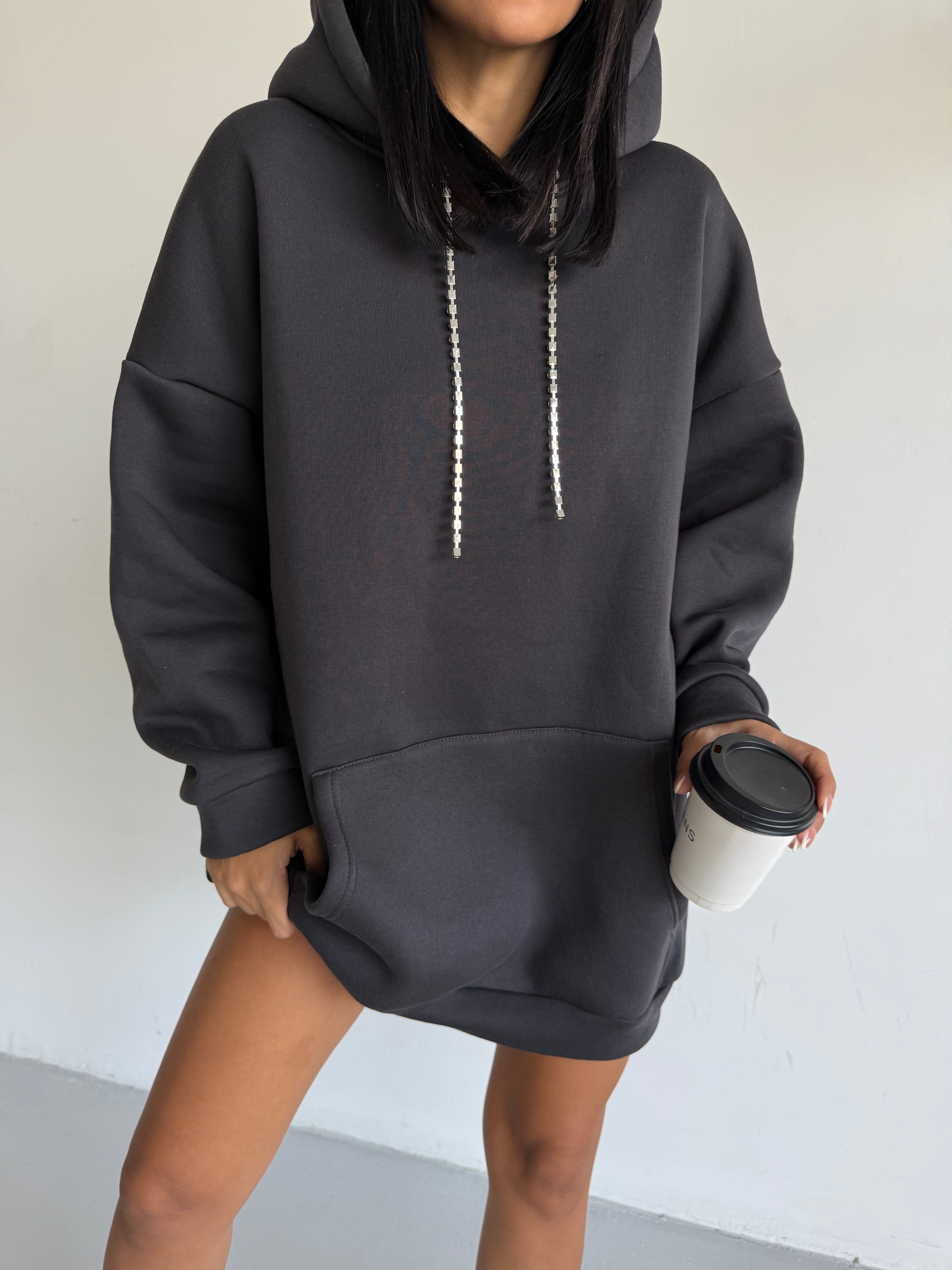 SWEAT ELBİSE -ANTRASİT
