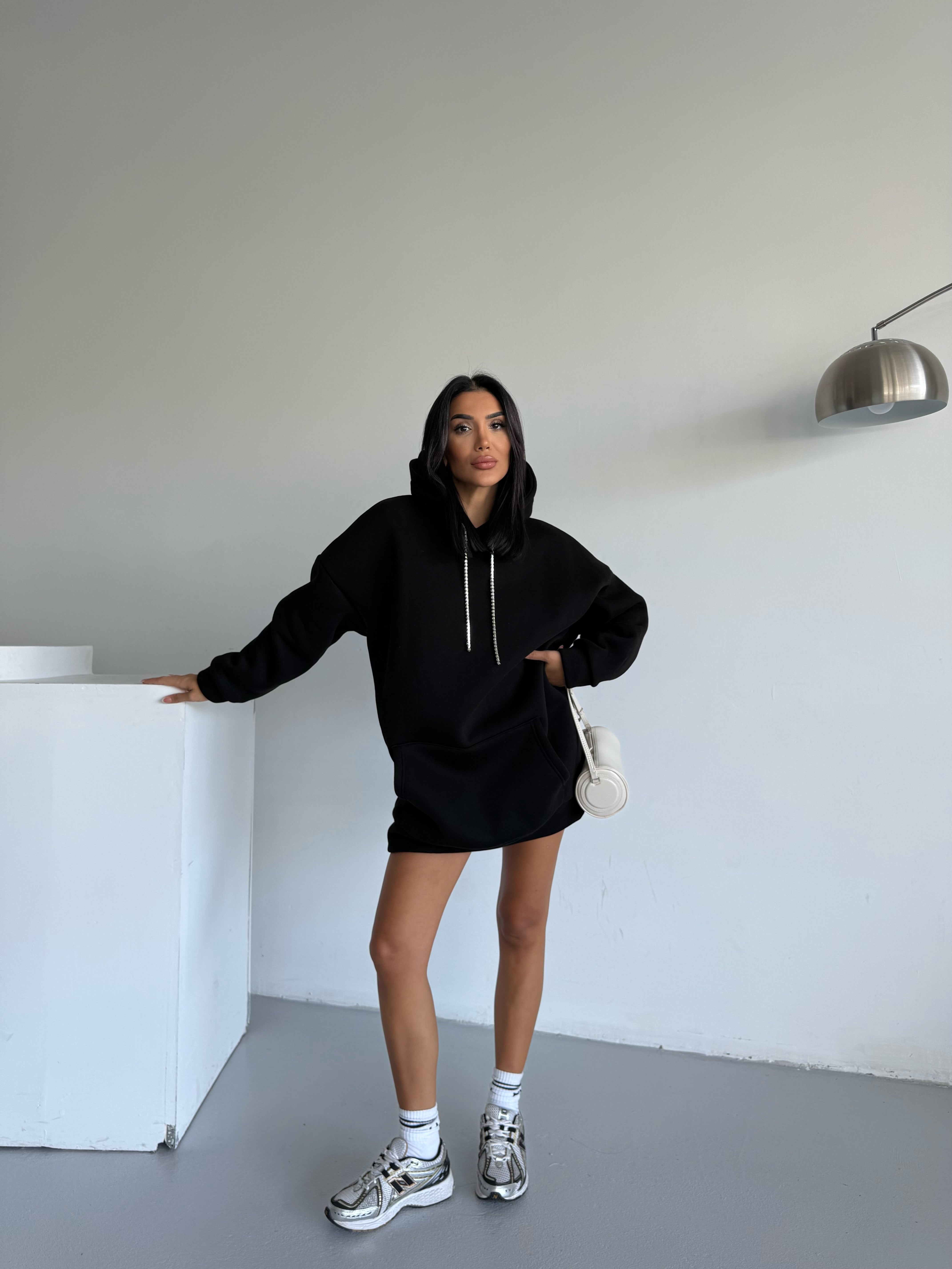 SWEAT ELBİSE - SİYAH