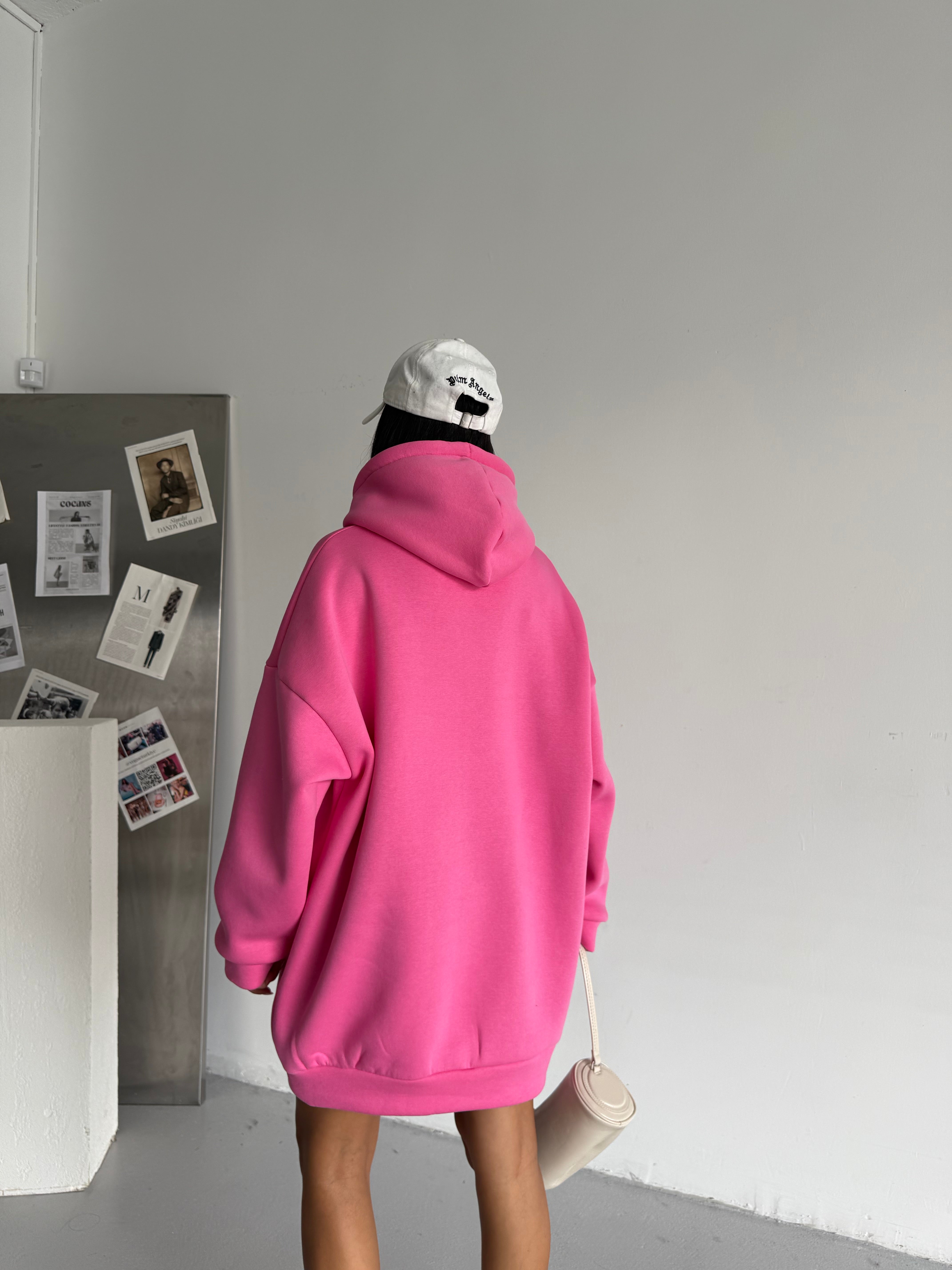 SWEAT ELBİSE - PEMBE