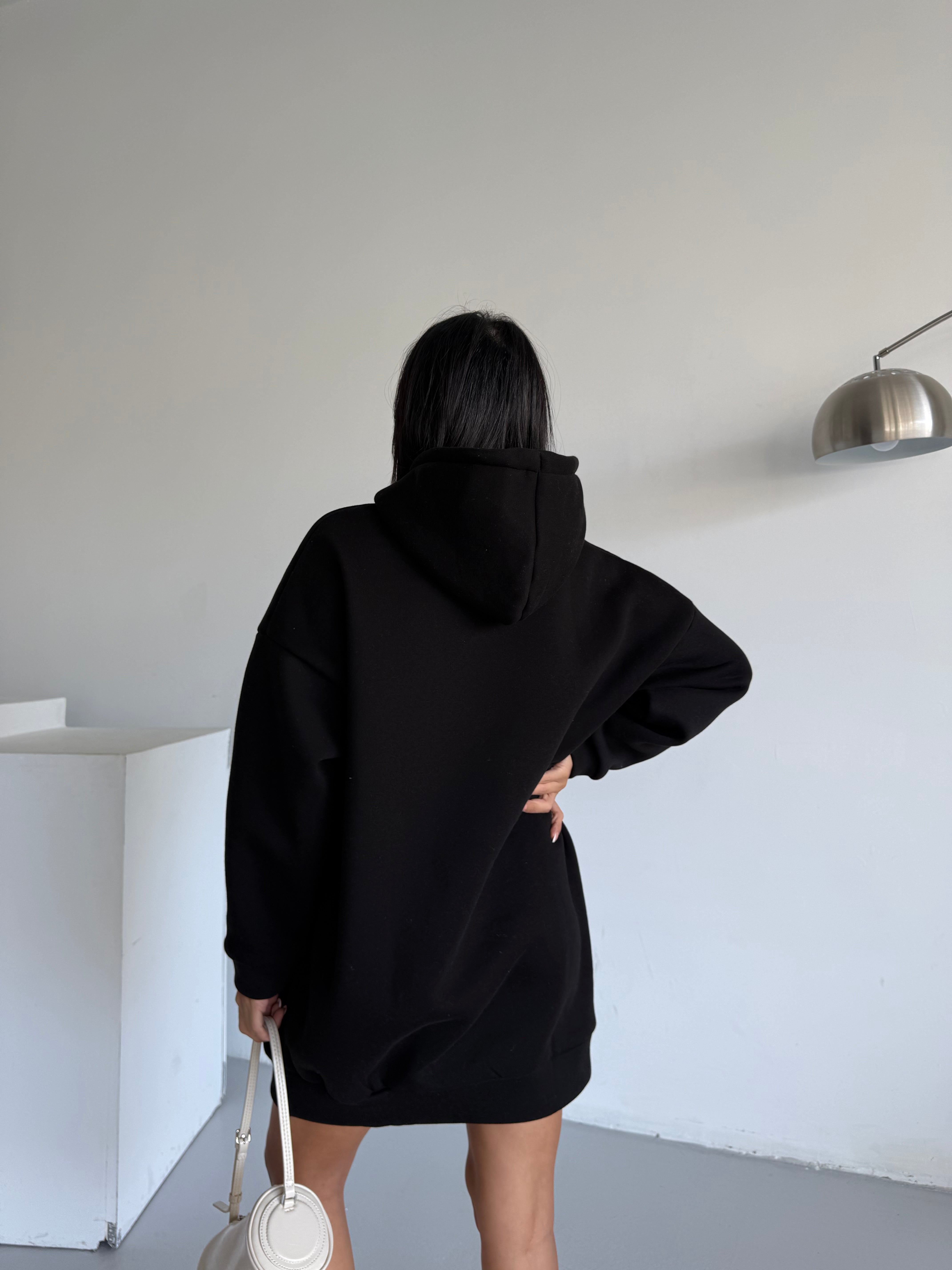 SWEAT ELBİSE - SİYAH