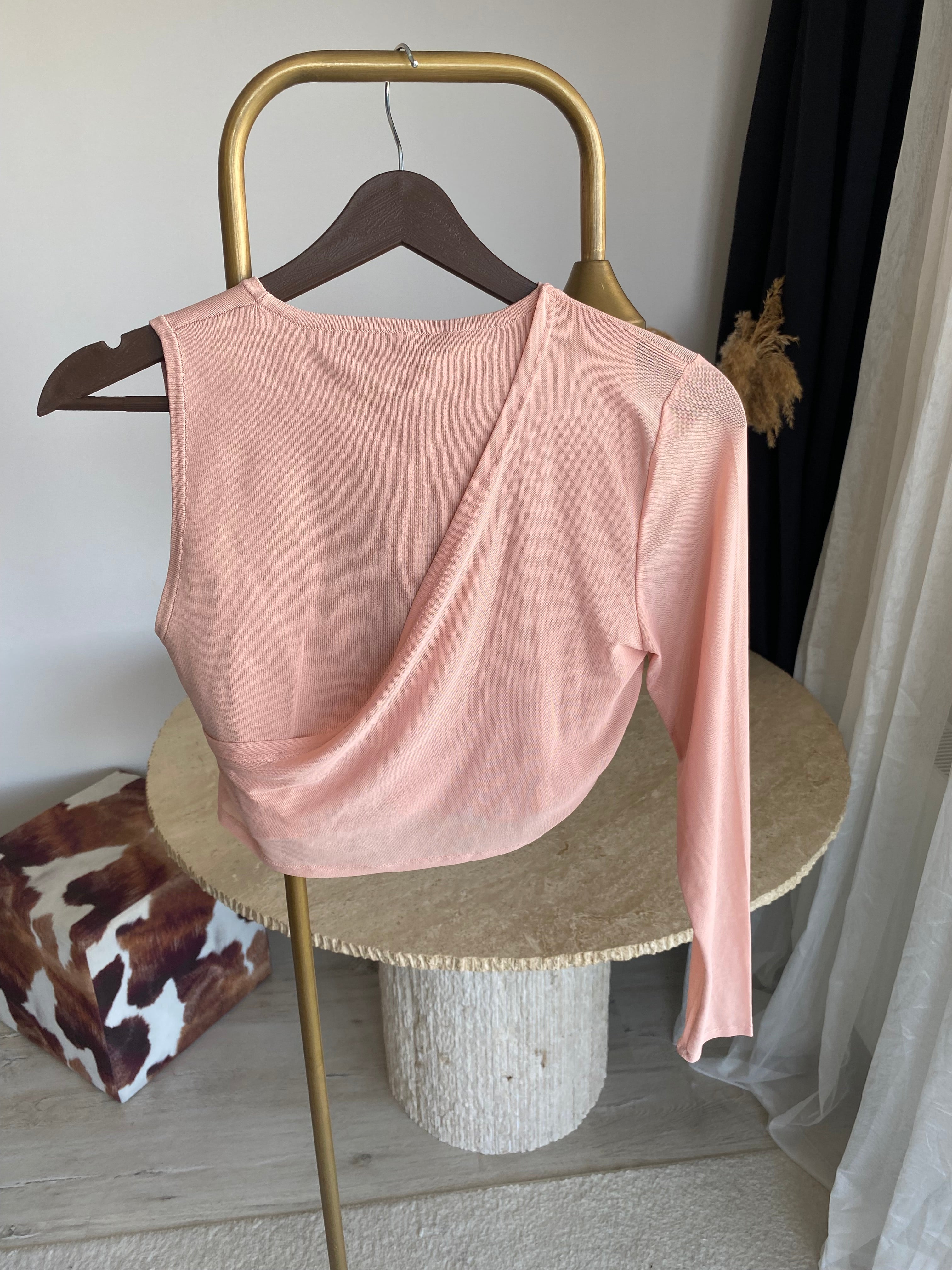 Z’RA Tül Mix Triko Crop Üst