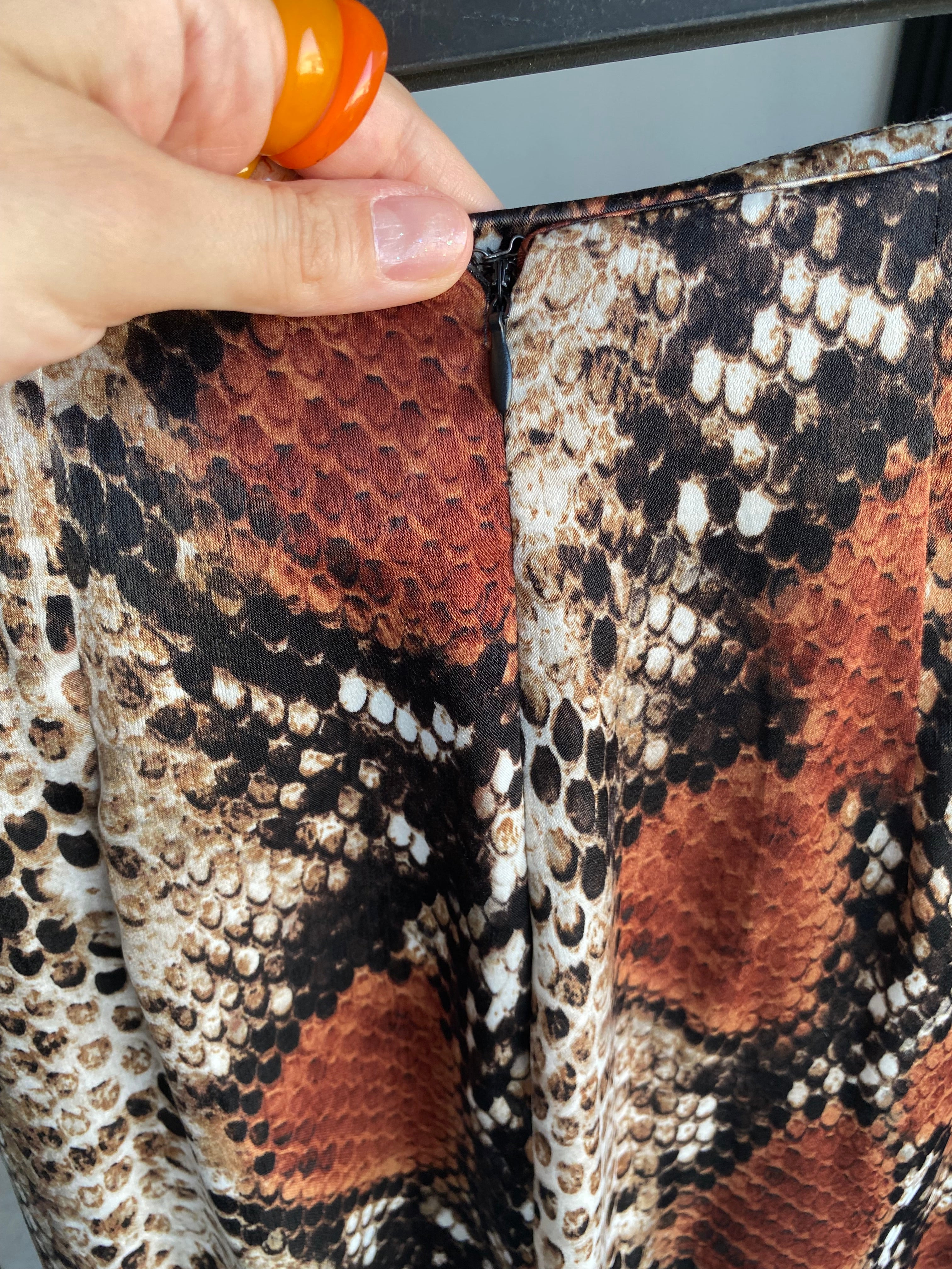 MNG Animal Print Midi Etek