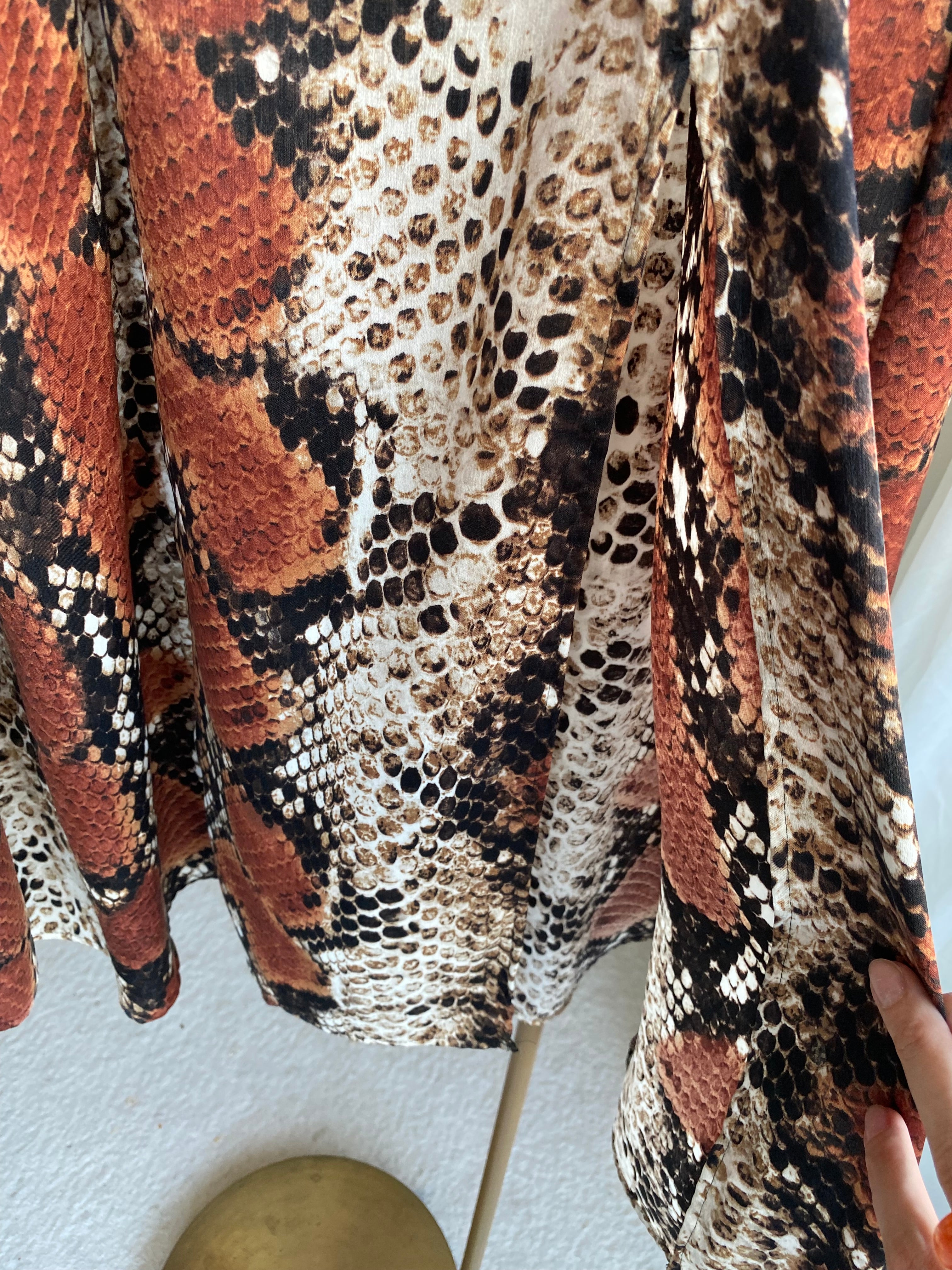 MNG Animal Print Midi Etek