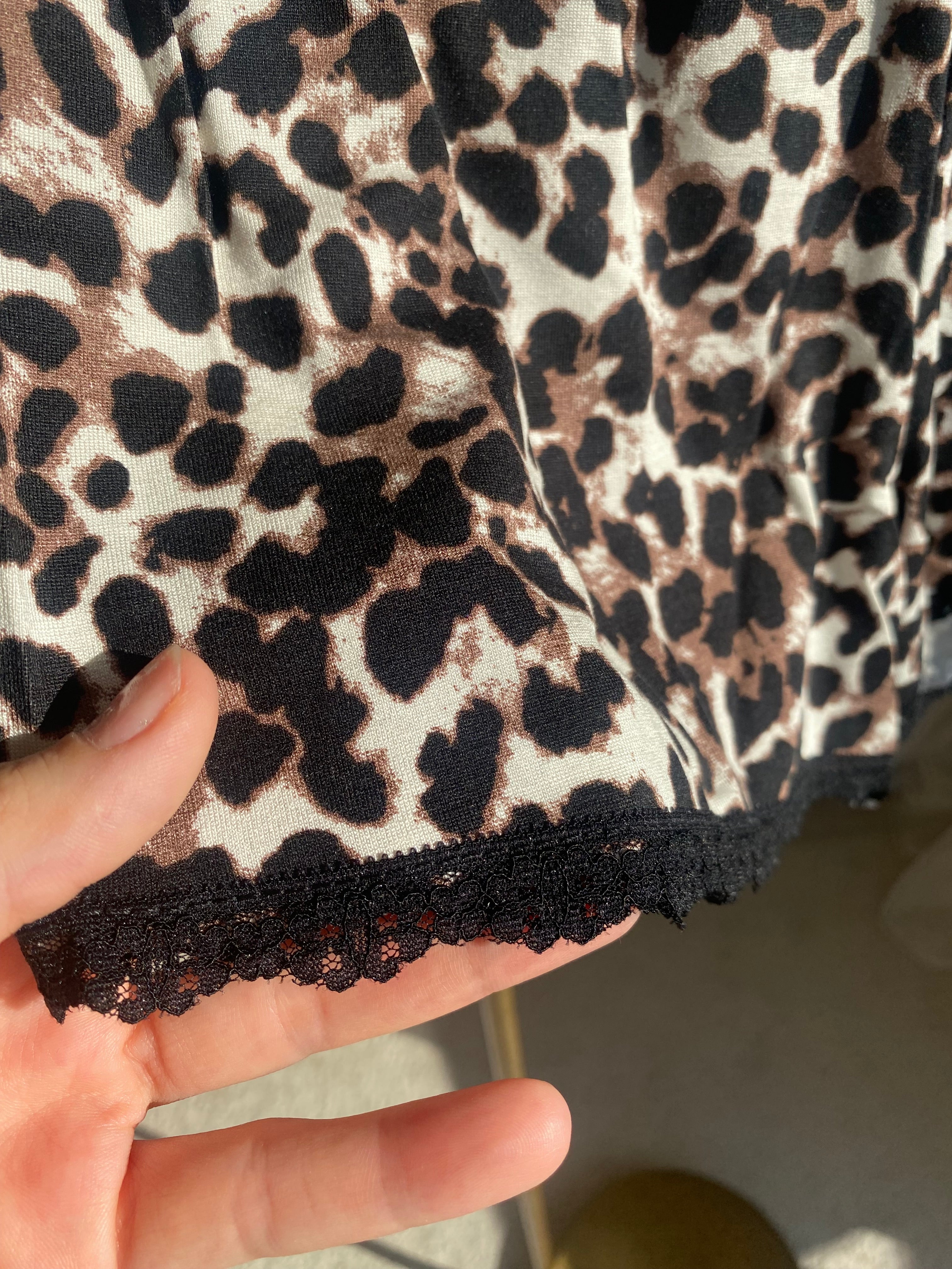 Z’RA %100 Pamuk Animal Print Dantelli Pijama Takımı