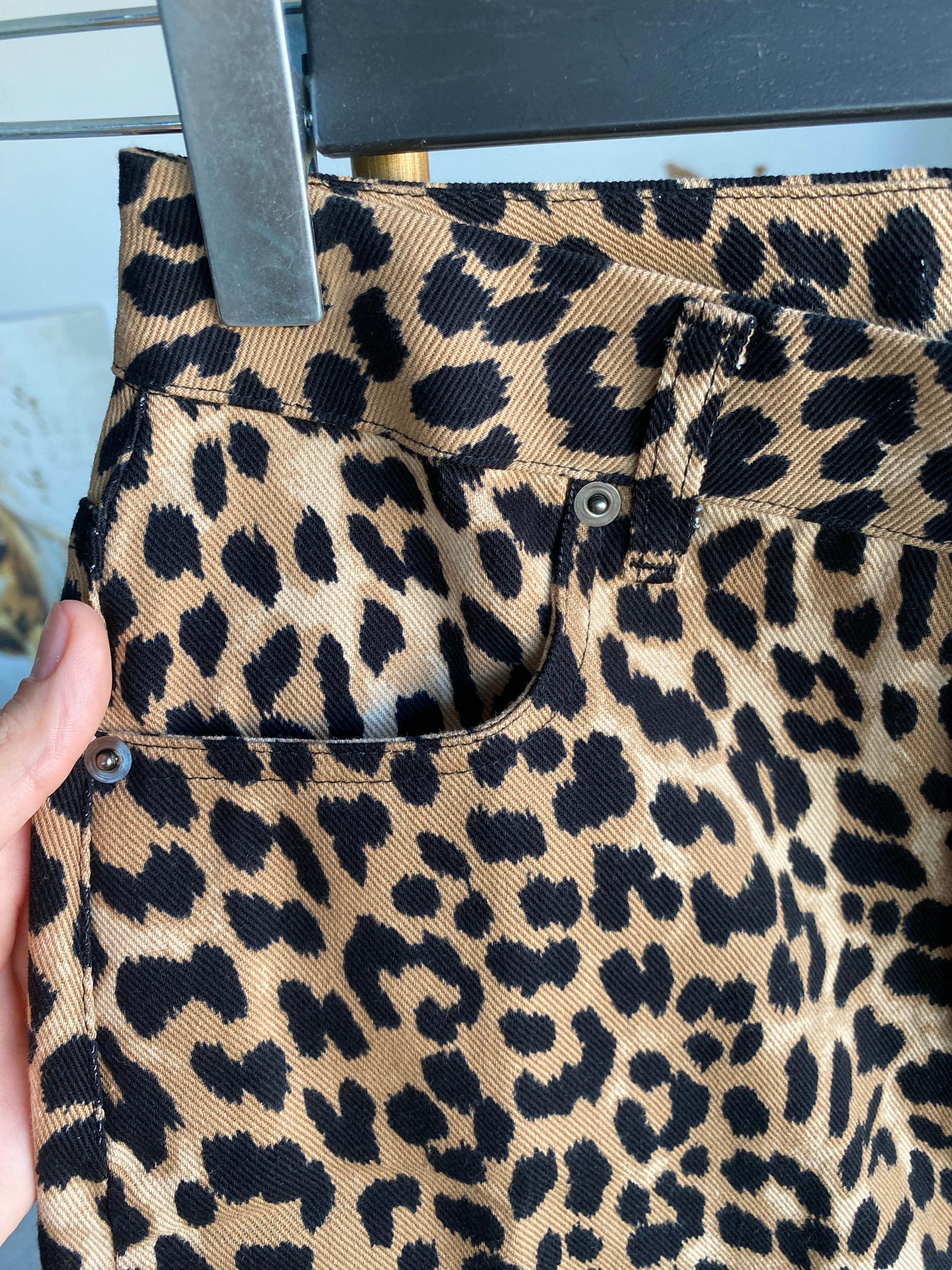 Z’RA Leopar Denim Mini Etek