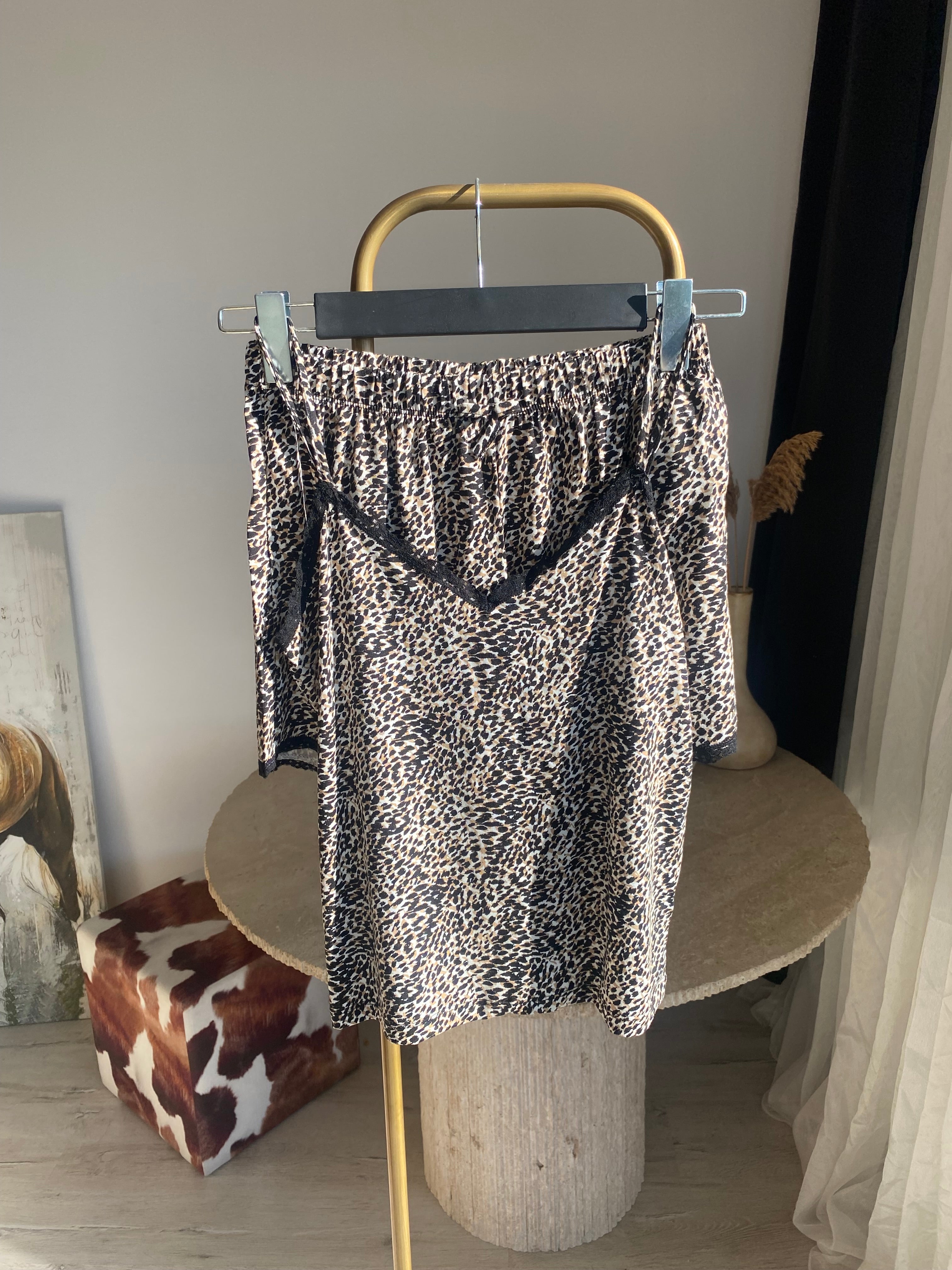 Z’RA %100 Pamuk Animal Print Dantelli Pijama Takımı