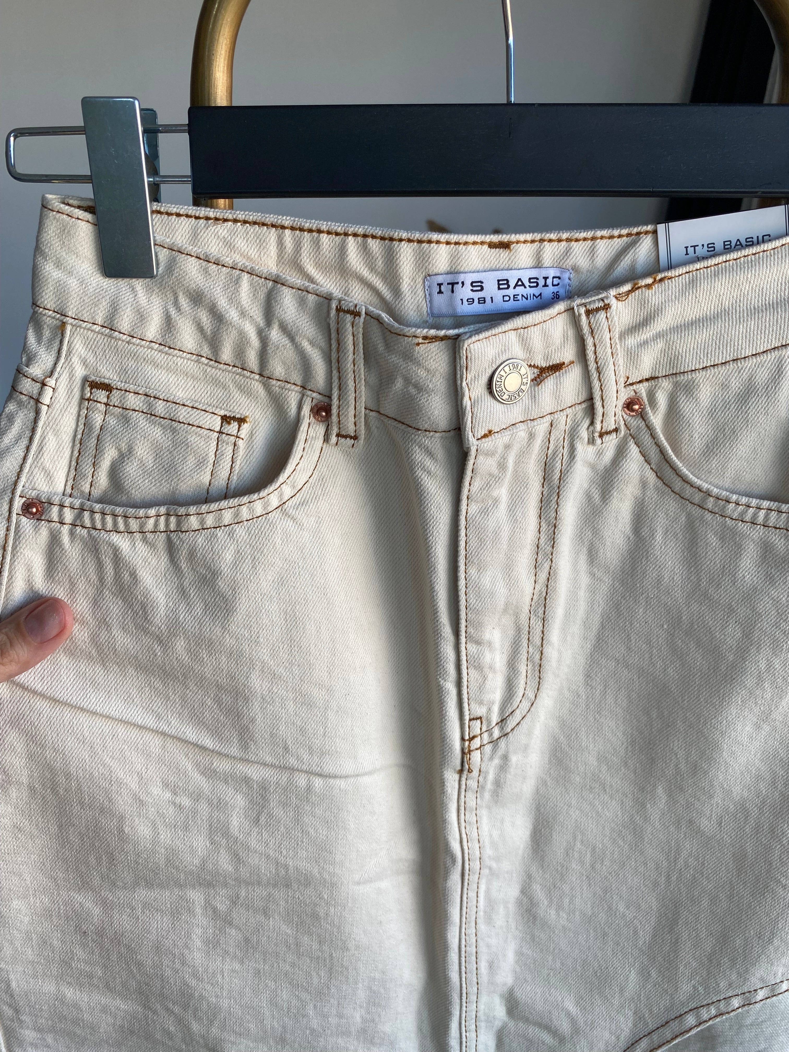 Its Bsc Asimetrik Midi Denim Etek