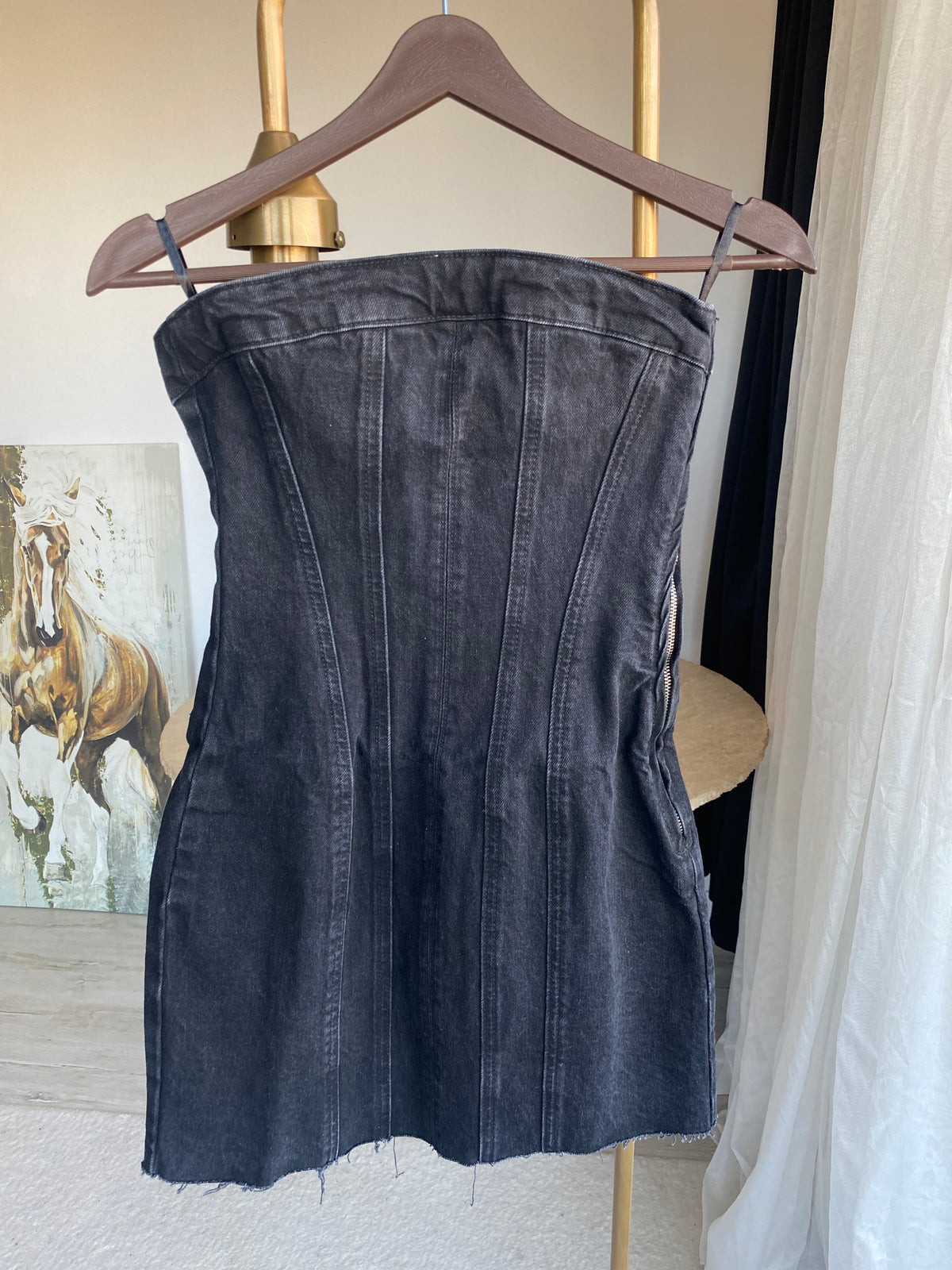 Z’RA Straplez Denim Mini Elbise