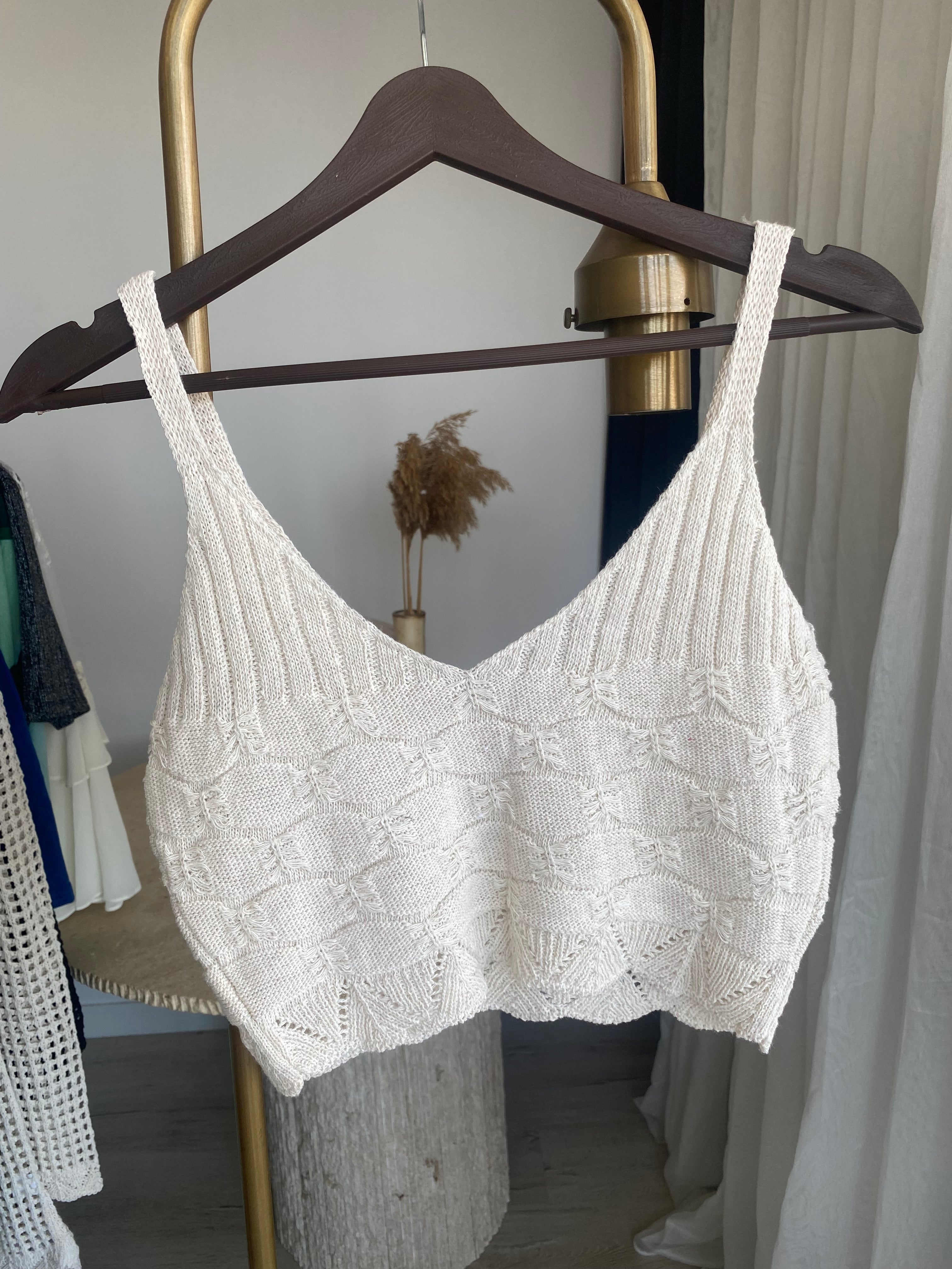 Z’ra İncili Taşlı Crop Üst