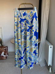 Z’RA Desenli Saten Geniş Paça Pantolon