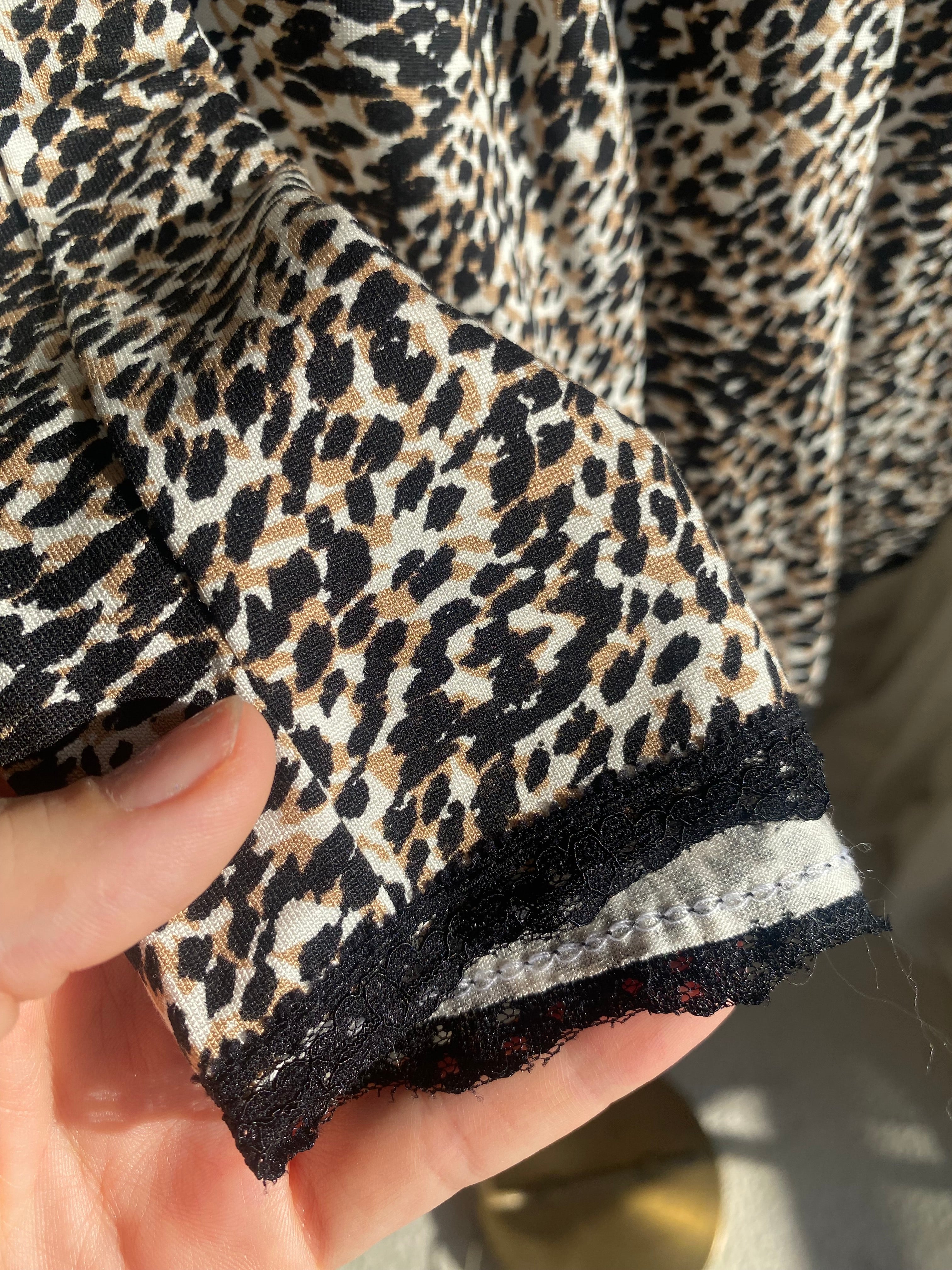 Z’RA %100 Pamuk Animal Print Dantelli Pijama Takımı