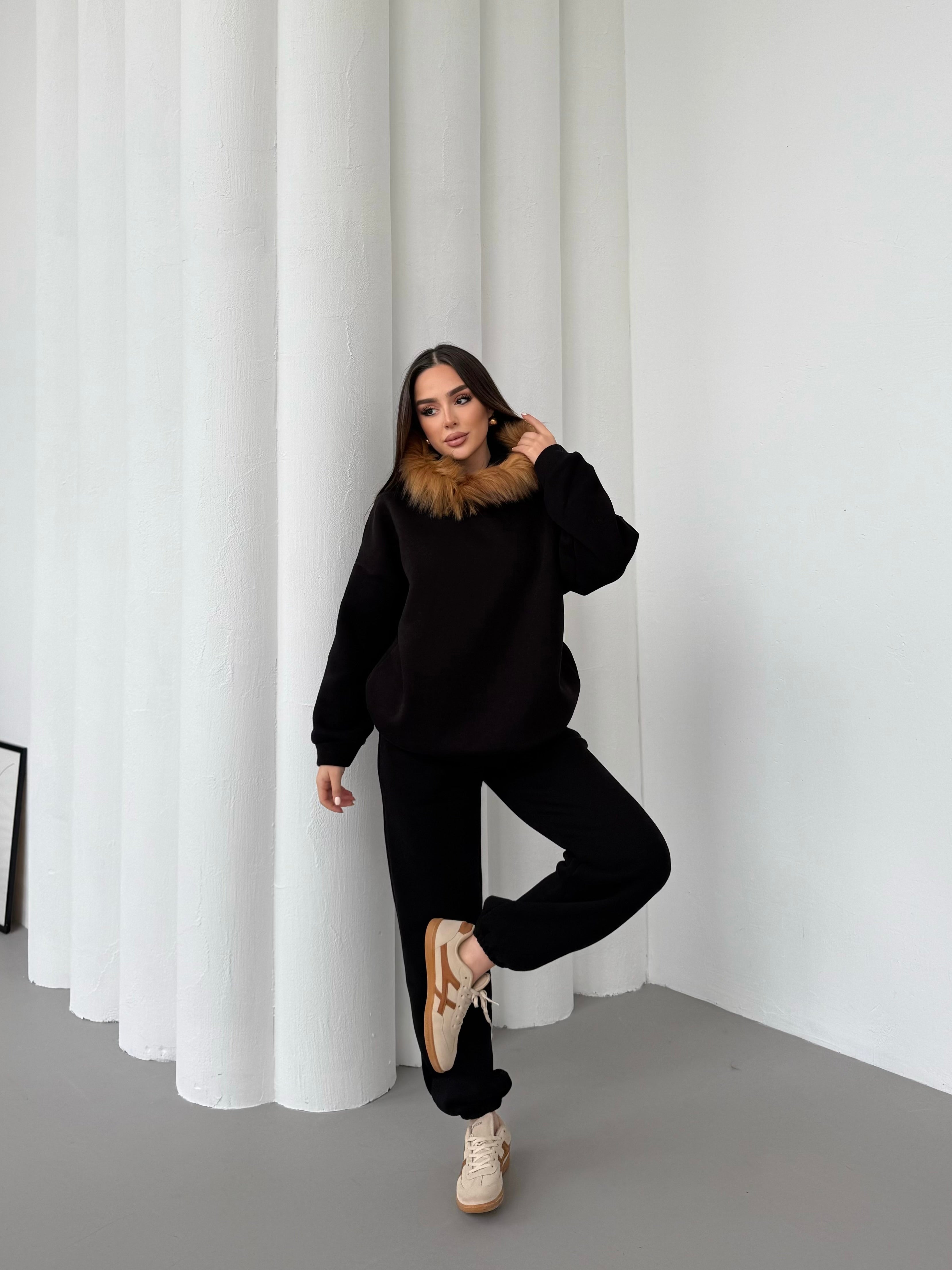 PAMELA KÜRKLÜ EŞOFMAN TAKIMI - SİYAH