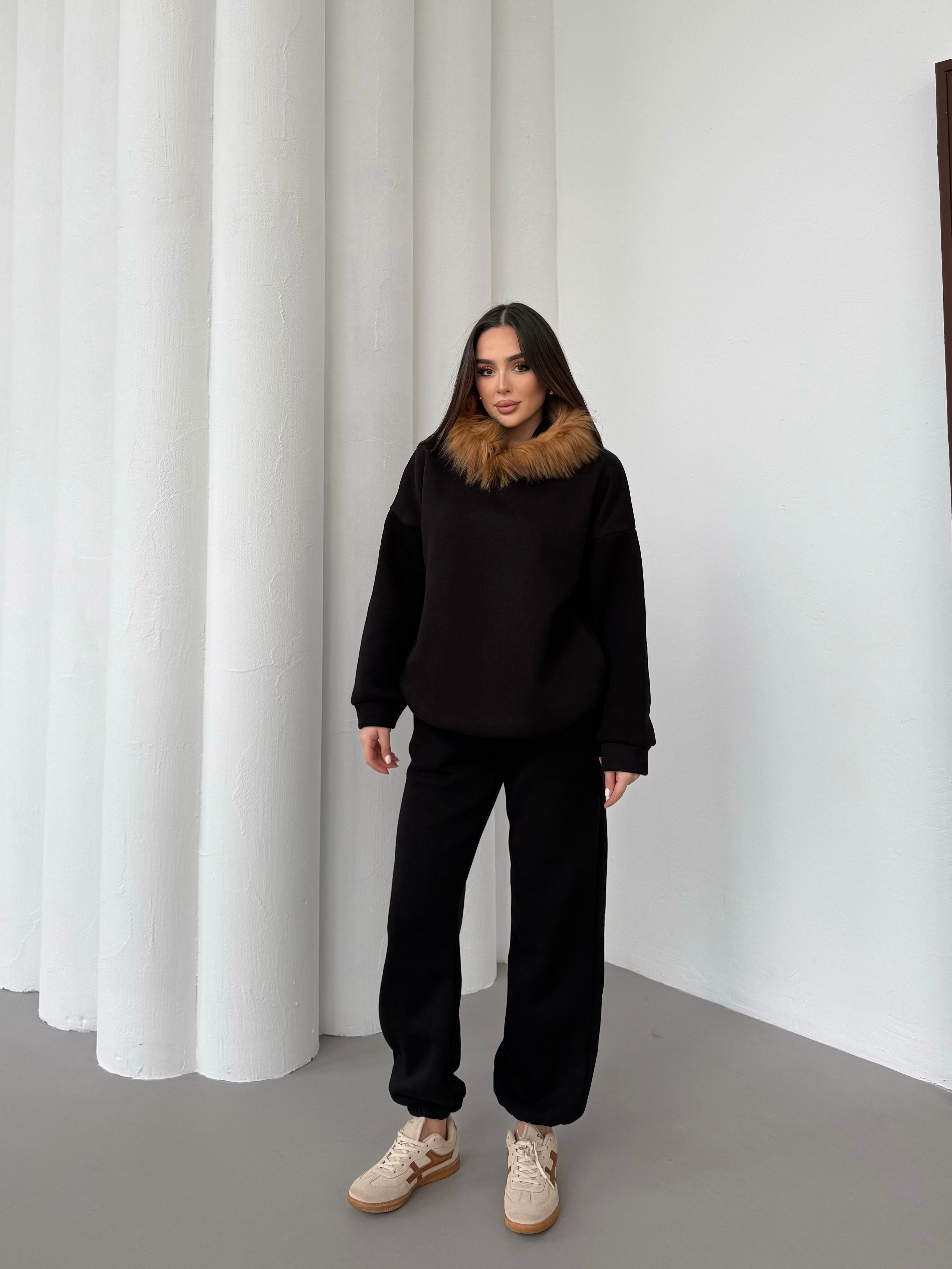 PAMELA KÜRKLÜ EŞOFMAN TAKIMI - SİYAH