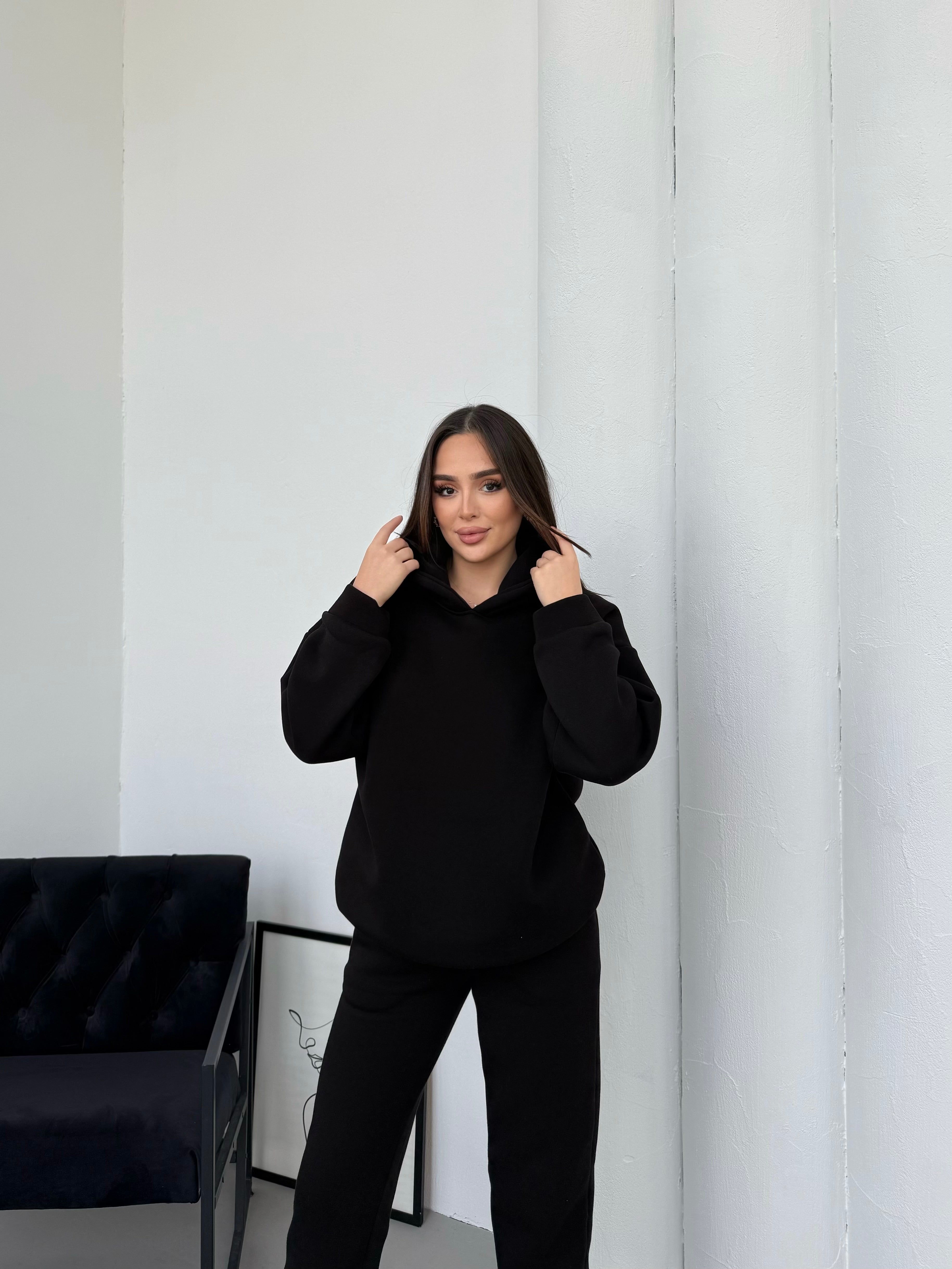 Basic Oversize Eşofman Takımı - Siyah