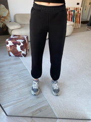 3 İplik Şardonlu Cepli Eşofman Altı - Siyah