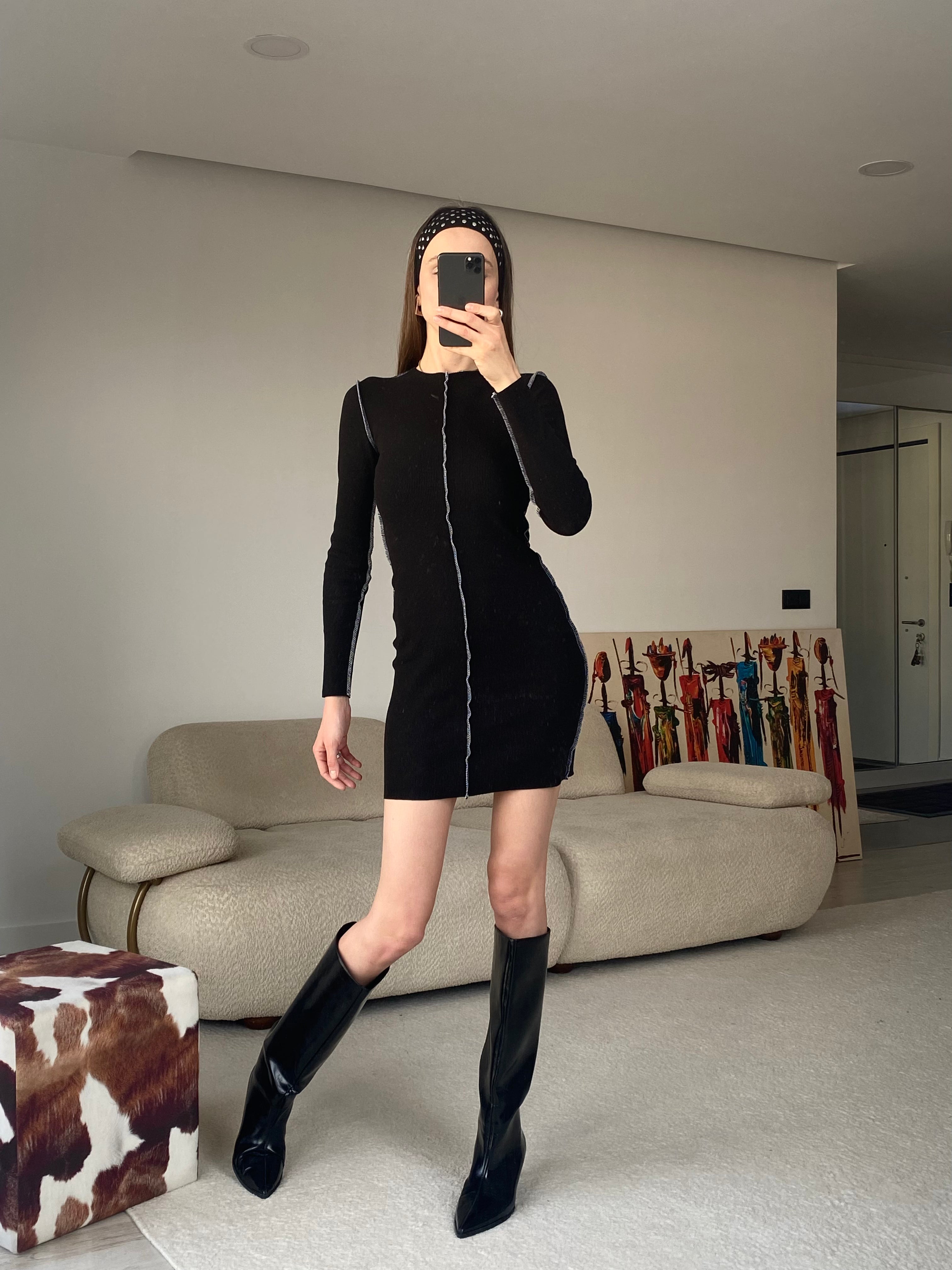 Liliana Black Mini Elbise