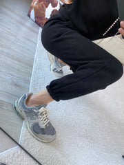 3 İplik Şardonlu Cepli Eşofman Altı - Siyah