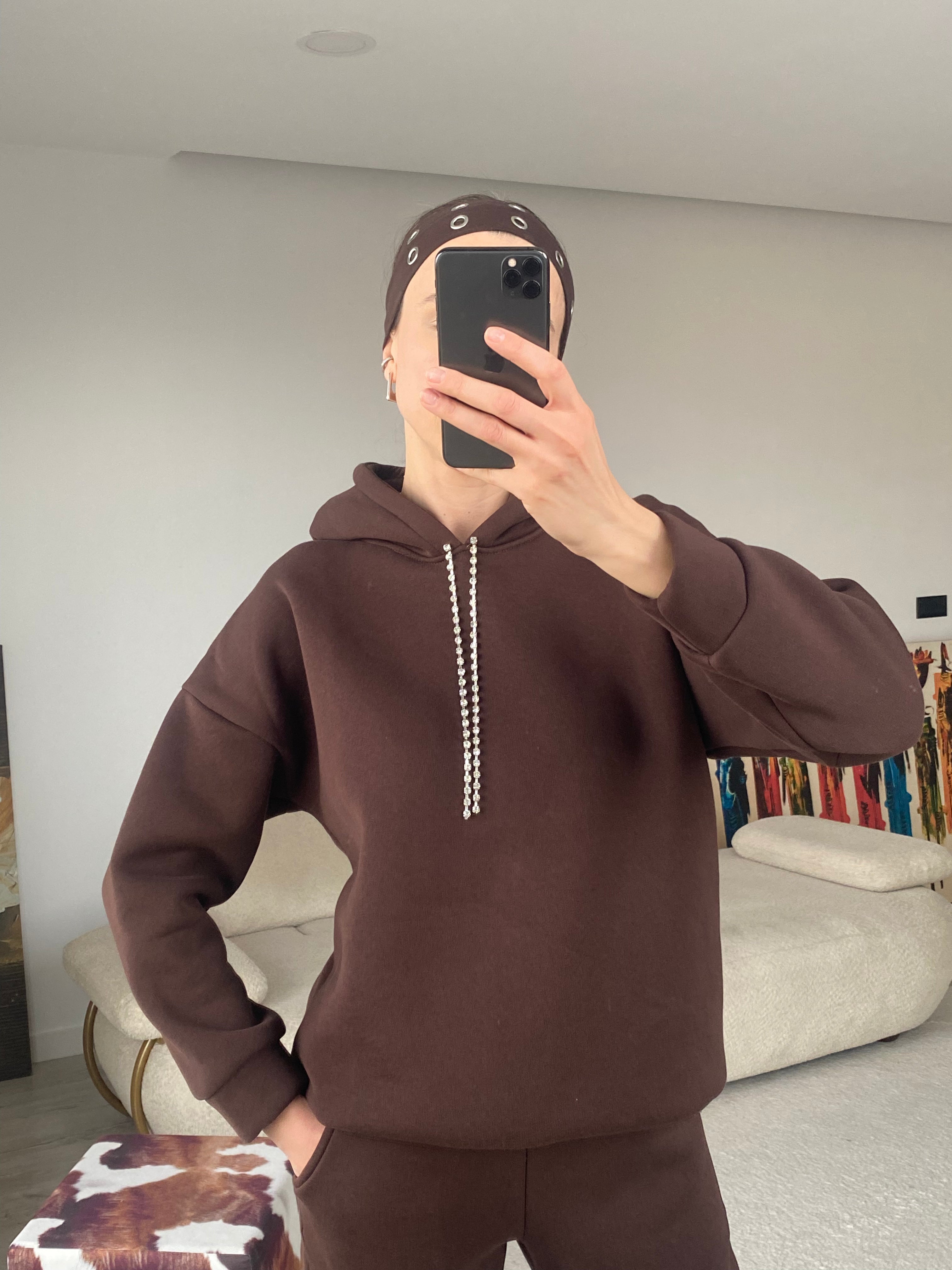 Sweat Mücevher İpli - Kahverengi