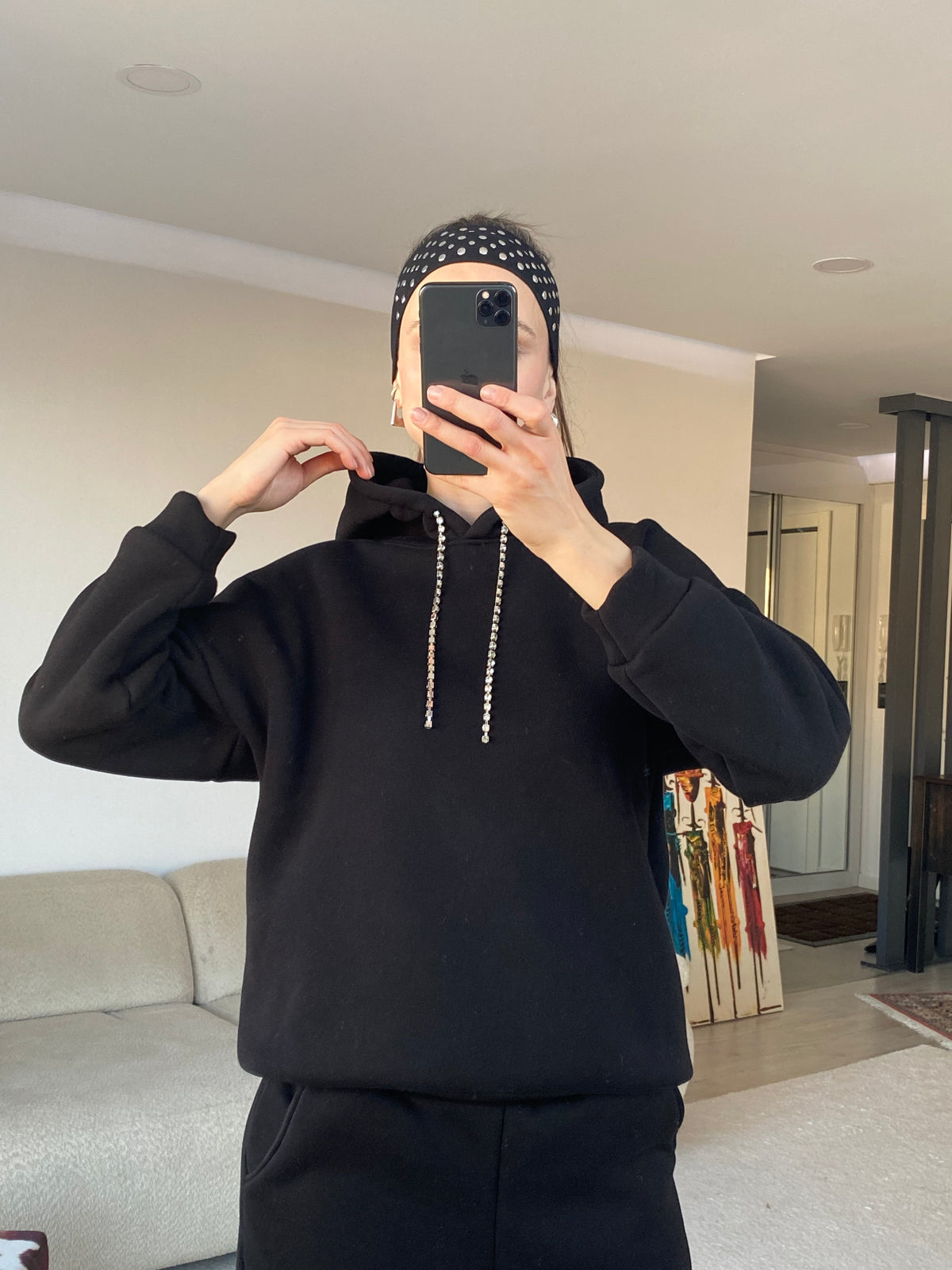 Sweat Mücevher İpli - Siyah